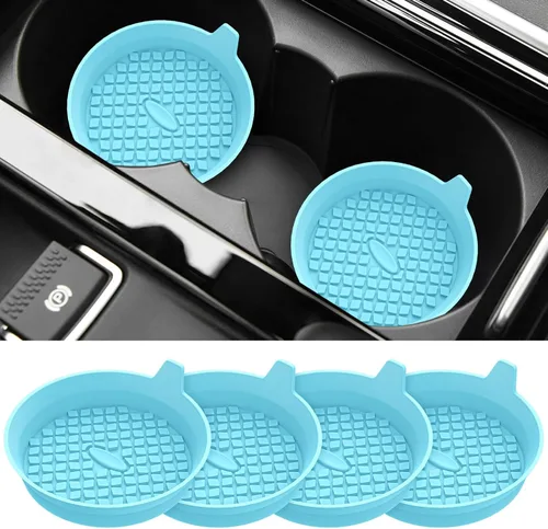 Miniatura 15 de ME.FAN Posavasos para Portavasos de Coche [Paquete de 4] Alfombrillas de Silicona para Tazas, Accesorios Interiores Universales Antideslizantes