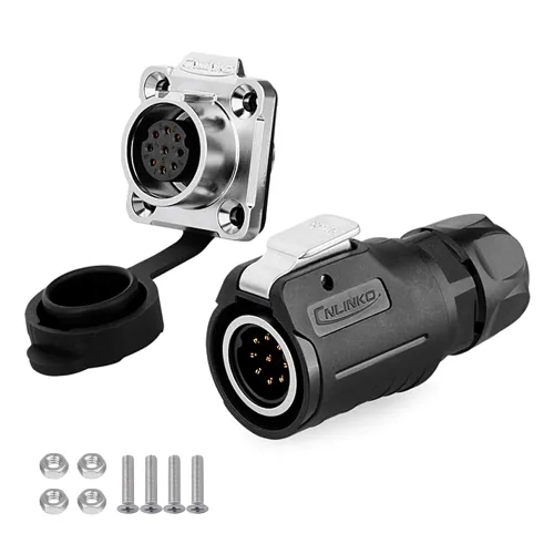 Miniatura 19 de CNLINKO Conector de cable eléctrico para exteriores M16 de 2 pines, resistente a la vibración IP67/IP65, para panel de enchufe industrial