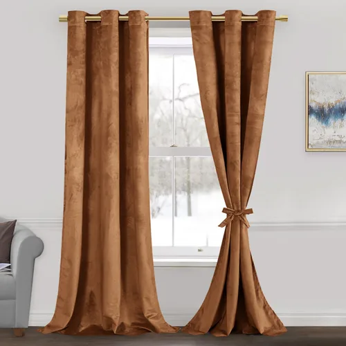 Miniatura 81 de JIUZHEN - Cortinas de terciopelo gris de 63 pulgadas opacas para sala de estar - Cortinas gruesas de terciopelo con ojales para ventana