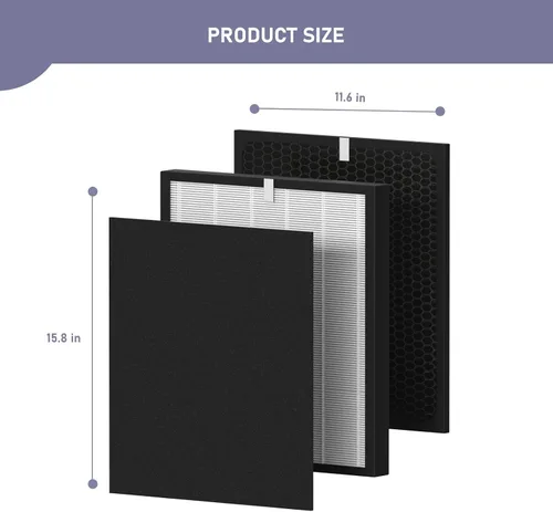 Miniatura 6 de OV200 - Filtro HEPA de repuesto compatible con purificador de aire Oransi OV200, comparado con el número de pieza RF200, sistema de filtración de 3