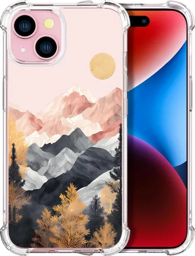 Miniatura 23 de Compatible con iPhone 14, funda transparente y bonita para mujeres y niñas, diseño floral, diseño floral femenino, funda para teléfono 14