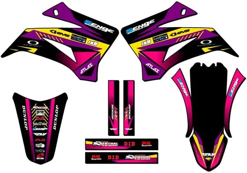 Miniatura 10 de TTR 125 SURGE 2008-2025 Kit de base gráfica Senge negro compatible con Yamaha