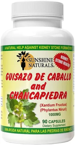 Sunshine Naturals Chanca Piedra con Guisazo de Caballo, Hierba Tradicional Rompe Piedras, Suplemento de Apoyo para el Riñón y el Tracto Urinario,