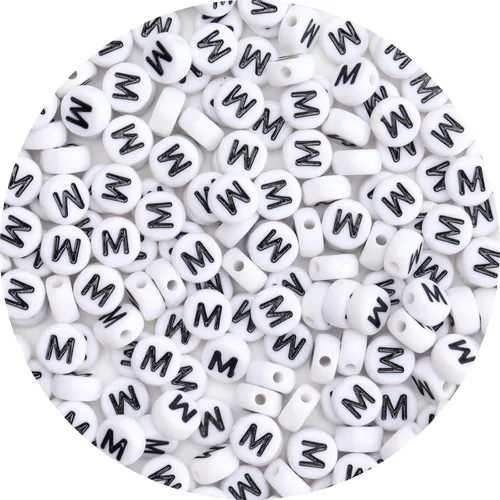 Miniatura 29 de 100 cuentas de letras – Cuentas redondas blancas del alfabeto acrílico de 0.16 x 0.27 pulgadas para hacer joyas, pulseras, collares y llaveros