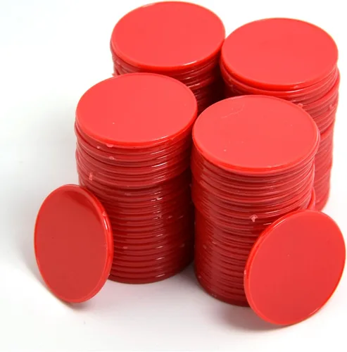 Miniatura 10 de Smartdealspro 100 unidades de 1.260 in/1.26 pulgadas de plástico opaco de aprendizaje de discos, mini fichas de juego de fichas de póquer con caja