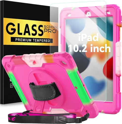 Miniatura 25 de BLOSOMEET Bonita funda para iPad de 9ª generación 2021 de 10.2 pulgadas con protector de pantalla de vidrio templado y soporte para bolígrafo, funda