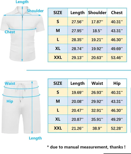 Miniatura 6 de URRU Conjunto de camisa polo y pantalones cortos para hombre, trajes de verano a la moda, casual, manga corta, traje polo para hombre, 2 piezas