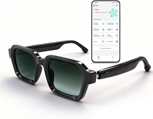 Miniatura 10 de Lentes inteligentes AI para hombres y mujeres, impulsados por ChatGPT, traducción de más de 137 idiomas y asistente de voz, asistente de reunión