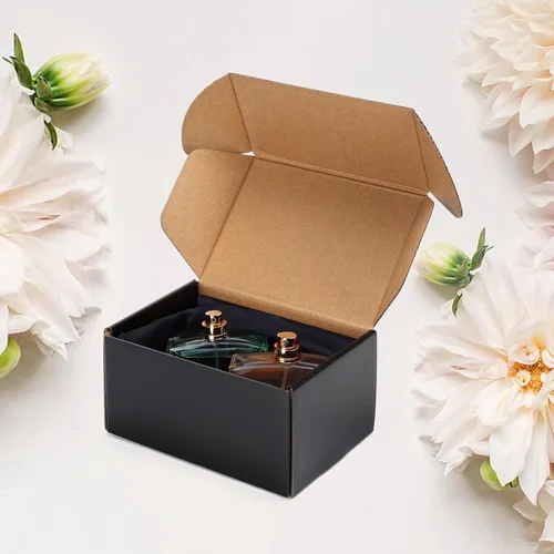 Miniatura 5 de EXYGLO Paquete de 40 cajas de envío de 6 x 4 x 3 pulgadas, cajas de cartón corrugado negras para embalaje de pequeñas empresas, mudanza, envío