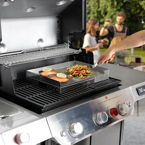 Miniatura 3 de Stanbroil Plancha Universal de Acero Inoxidable con Refuerzo Cruzado de Calor Uniforme para Parrillas BBQ de Carbón/Gas, Camping, Tailgating