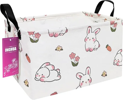 Miniatura 28 de Cesta de Almacenamiento Rectangular Organizador de Tela para Juguetes, Libros, Ropa, Regalos, Mascotas - Perfecto para Hogar, Oficina, Guardería