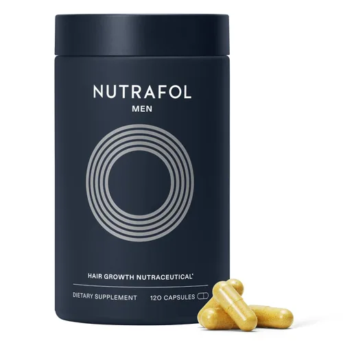 Nutrafol Suplementos para el Crecimiento del Cabello Masculino, Clínicamente Probados para Cabello Visiblemente Más Grueso y Cobertura del Cuero
