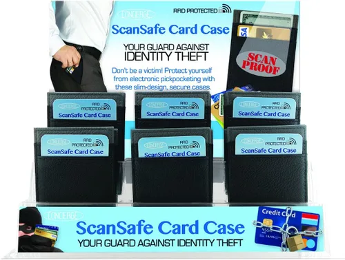 Miniatura 6 de ScanSafe - Estuche para tarjetas para hombre, color negro, Negro