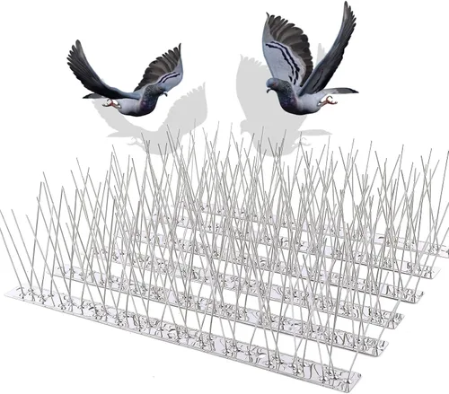 Miniatura 8 de REMIAWY - Púas para palomas y pájaros pequeños, púas disuasorias para exteriores para mantener alejadas a las ardillas y gatos, alambre de acero