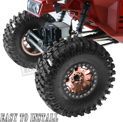 Miniatura 3 de Rc Llantas y neumáticos de 2.2 pulgadas para 1/10 SCX10 SCX10 II 90046 SCX10 III AXI03007 TRX4 TRX6 D90 VS4-10 Gen8 MST CFX, RC Crawler Car 4 piezas