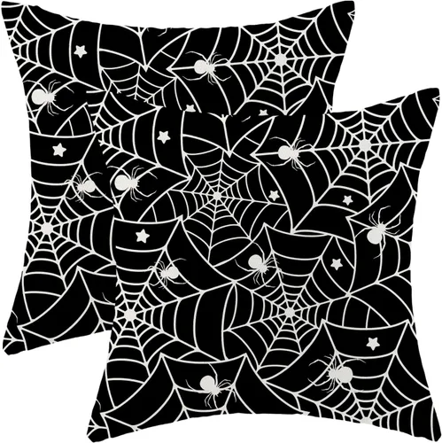 Miniatura 27 de AEIOAE - Juego de 2 fundas cuadradas de almohadones de lino para otoño con calabaza en tono naranja quemado y blanco, para decoración al aire libre