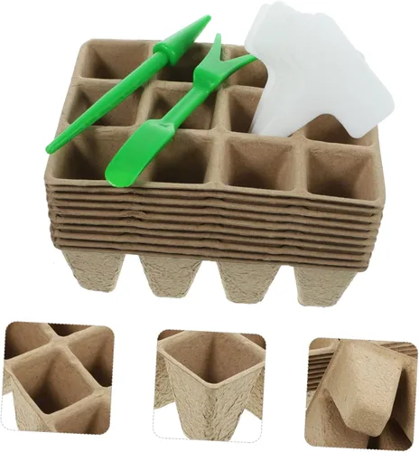 Miniatura 8 de Yardwe Juego de macetas de vivero para horticultura Suculentas Suelo Inicio Planta Invernadero titular de plantas desechables Traje floral