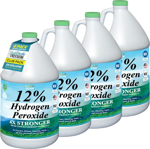 Miniatura 14 de Nature's Freedom Peróxido de hidrógeno al 12%, H2O2 de grado alimenticio y agua purificada solamente, solución de 2 galones