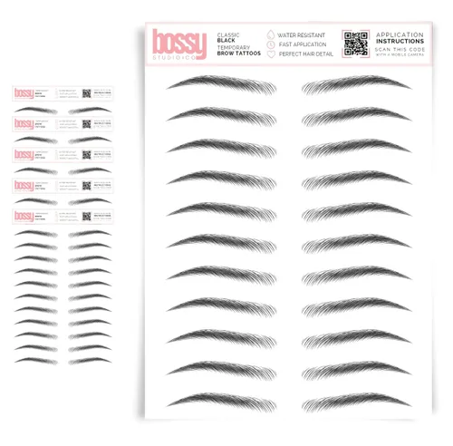 Miniatura 26 de 5 paquetes de tatuajes temporales para cejas, adhesivos impermeables para cejas, tatuajes falsos para el cabello tipo pelar de transferencia