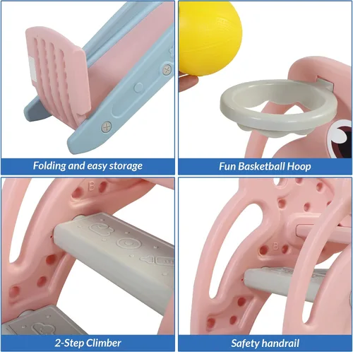 Miniatura 8 de TOBBI - Tobogán para niños, para interiores y exteriores Rosa