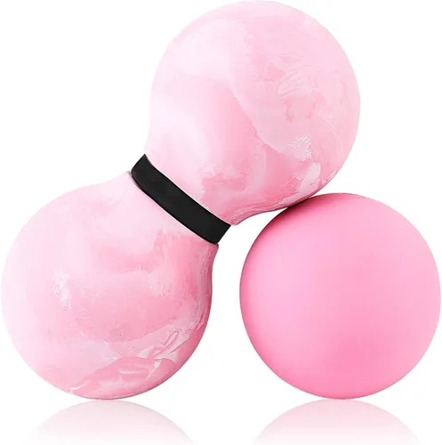 TXJ Sports Pelotas de masaje: bola de lacrosse y bola de masaje de maní, bola de fascia para tejido profundo, liberación miofascial, terapia de