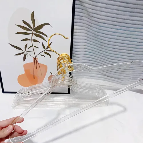 Miniatura 8 de VSV stoage Perchas transparentes de 16 pulgadas, paquete de 40 perchas de plástico para armario de adultos, perchas delgadas brillantes con gancho