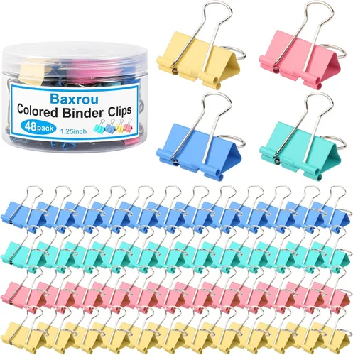 Miniatura 9 de 48 paquetes de clips para carpetas extra grandes de 2 pulgadas, clip de papel grande, clip jumbo a granel, abrazadera para papeleo grande y Negro