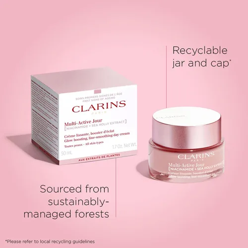 Miniatura 10 de Clarins Hidratante de día multiactivo con niacinamida Suaviza las líneas finas Aprieta visiblemente los poros Tono y textura uniformes