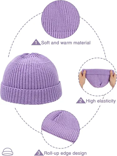 Miniatura 3 de Century Star Gorro para hombres y mujeres, gorro de invierno suave, gorro de invierno con calavera, gorras de punto
