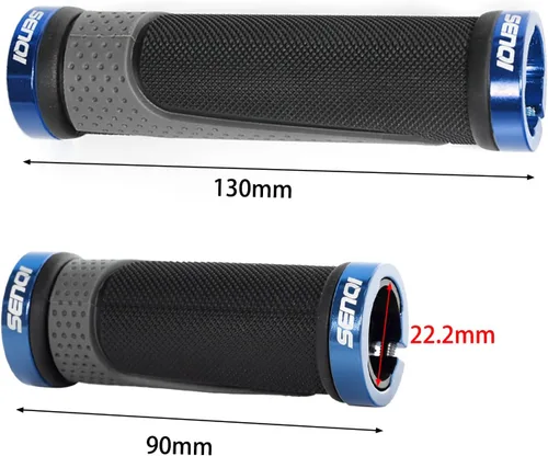 Miniatura 2 de Puños de bicicleta ligeros de 5.118 in y 3.543 in, manillar de 0.874 in, antideslizantes, adecuados para bicicletas de montaña y BMX de múltiples