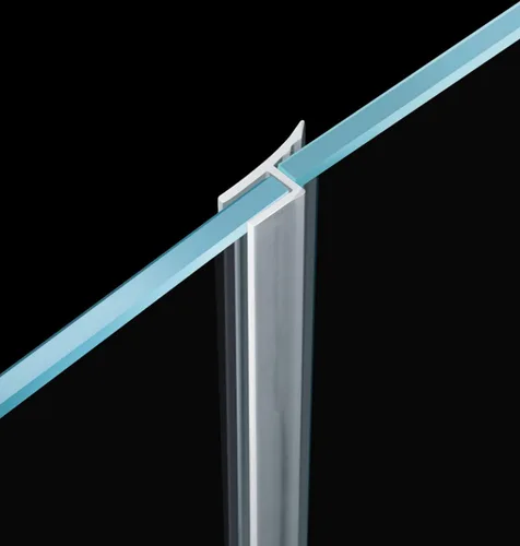 Tira de sellado lateral de puerta de vidrio de silicona flexible de 100 pulgadas sin marco para puerta de vidrio Framelss de 5/16 pulgadas (flexible)