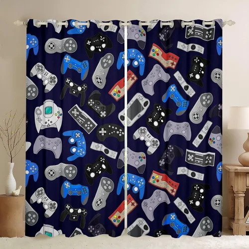 Miniatura 15 de Erosebridal - Paneles de cortina con notas musicales retro rotantes para ventana, cortinas estilo grunge de música rock para niños y adultos