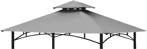 Tanxianzhe Cubierta superior de repuesto para kiosco, cubierta superior de 5 × 8 para barbacoa de doble nivel, solo se adapta a Gazebo modelo Gris
