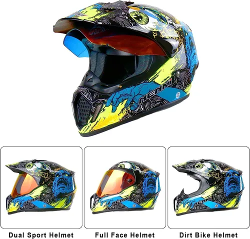 Miniatura 2 de Cascos de Dirt Bike ATV MX Motocross Cascos de Cuatro Ruedas para Adultos Cascos de Motocicleta Deportivos Duales Todoterreno para Hombres Mujeres