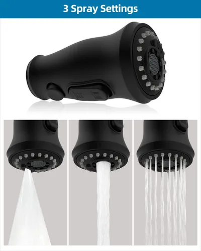 Miniatura 5 de Reemplazo universal de cabezal de grifo de cocina con 15 adaptadores compatible con estándar americano/Kohler/Moen/Delta, cabezal rociador de grifo