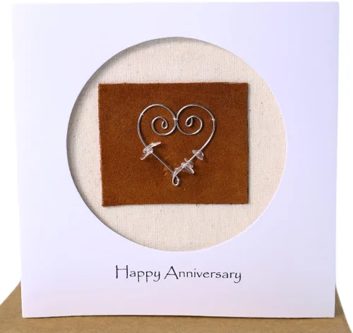 Miniatura 20 de Camellia Bees Tarjeta de 10º Aniversario, Tarjeta Temática de Boda en Lata de Aluminio para Esposo, Esposa, Pareja (10º)