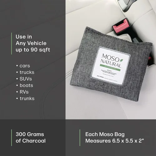 Miniatura 3 de Moso Natural Ambientador y desodorante para automóvil, absorbente de olores de carbón de bambú de larga duración, eliminador de olores no tóxico