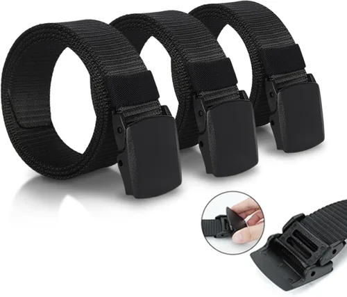 Miniatura 8 de 3 cinturones tácticos para hombre, cinturón de nailon para hombre, cinturón de golf ajustable con hebilla de plástico, paso rápido a través