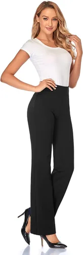 Miniatura 7 de Tapata Pantalones de vestir para mujer de 28, 30, 32 y 34 pulgadas, cintura alta, elásticos, corte de bota, pantalones altos, pequeños y regulares