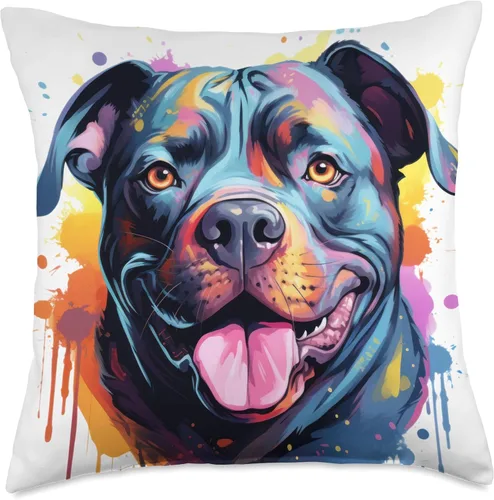 Miniatura 5 de American Bully Geschenke & Gassi Bekleidung American Bully - Cojín de diseño de retrato a color, 16 x 16 pulgadas, multicolor