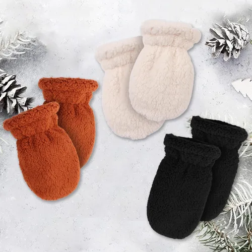 Miniatura 6 de Zsedrut Guantes de invierno para bebés y niños, guantes cálidos con forro polar para niños de 1 a 7 años