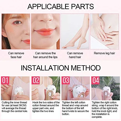 Miniatura 6 de Removedor eléctrico de pelo, depiladora de belleza para mujer, depiladora de algodón para enhebrar, afeitadora de pelo, cara, dispositivo delicado