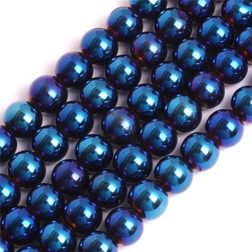 Miniatura 28 de GEM-Inside - Cuentas sueltas de hematita negra natural no magnética de 0.079 pulgadas, cuentas redondas de energía para fabricación de joyas, 15