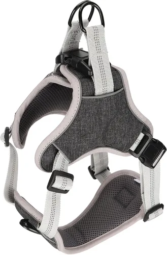 Miniatura 9 de Adjustable Dog Harness, Reflective No Pull Vest with Anti Break Design for Large Medium Dogs, Comfortable Polyester Nylon Chest Strap in Black (S)