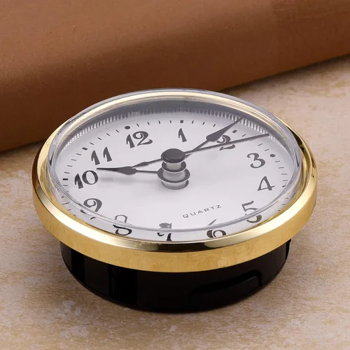 Miniatura 4 de Hicarer Reloj de cuarzo de 2.8 pulgadas/2.756 in, borde dorado, número arábigo, movimiento de cuarzo (borde dorado)