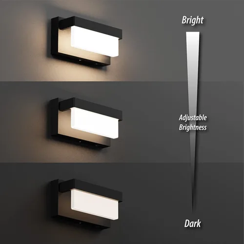 Miniatura 4 de Aplique de Pared Negro Luz de Pared con Interruptor de Encendido/Apagado 8 pulgadas Lámpara de Pared LED Pantalla Acrílica 4000K Aplique Iluminación
