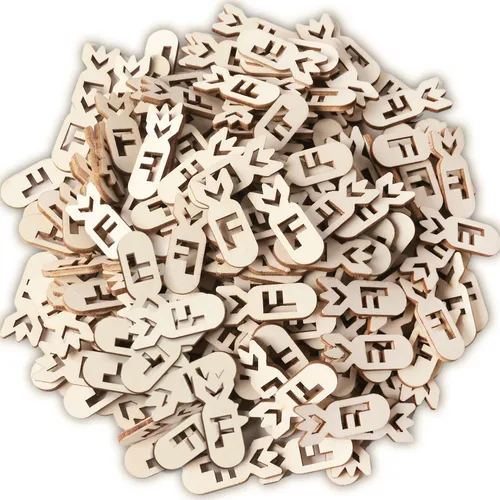Miniatura 8 de Abrazos de Madera HUGs 200 Piezas Bolsa de Abrazo para Regalar Frasco DIY de Abrazos Mini Letras Divertidas de Madera Sin Terminar Pequeños Regalos