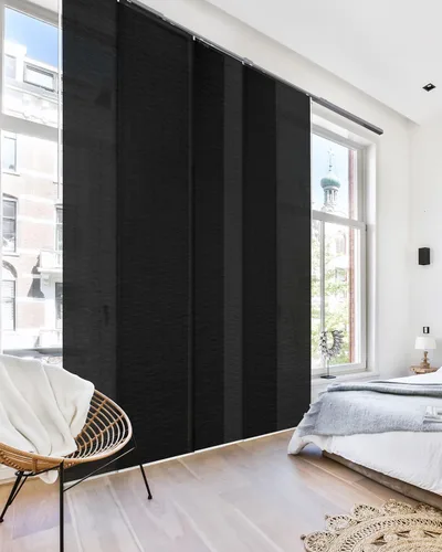 Miniatura 12 de GoDear Design - Persianas ajustables deslizantes para puertas de vidrio, cortinas verticales con panel de riel, puertas de armario, riel extensible