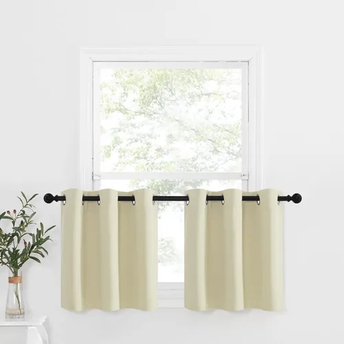 Miniatura 132 de NICETOWN Cortinas opacas de cocina para ventana sobre el fregadero, aislamiento térmico, decoración del hogar, pequeños niveles opacos con ojales