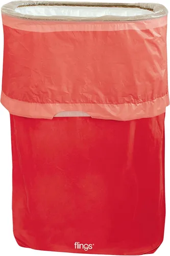 Amscan Apple Red Flings - Cubo de basura emergente, 22 x 15 x 10/13 galones